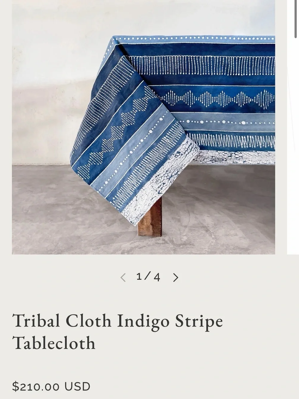 Tribal Textiles Hand painted and dyed table cloth